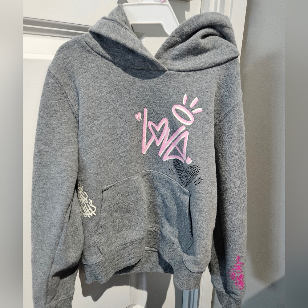 Zadig & Voltaire Grey Kids Hoodie with Pink Graphic Design 3-4Years